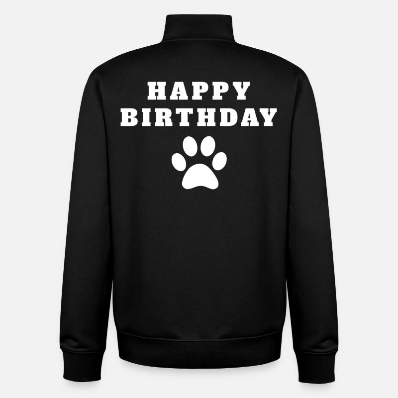 Joyeux anniversaire chien - Sweat zippé unisexe en coton bio Stanley/Stella - noir