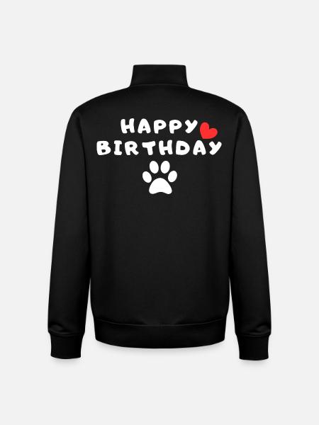 Happy Birthday dog - Unisex Organic Zip Sweatshirt by Stanley/Stella - black