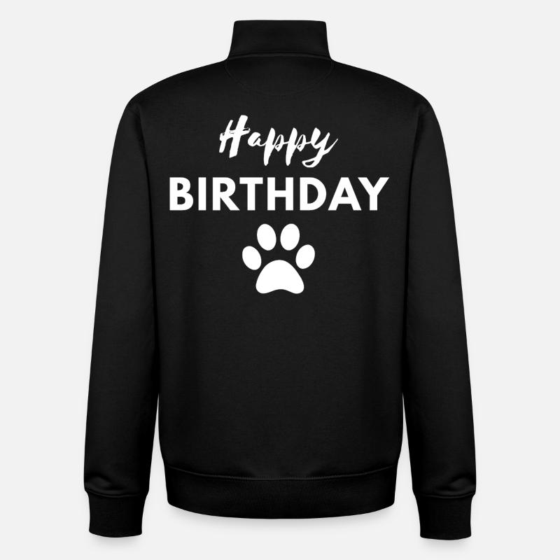 Joyeux anniversaire chien - Sweat zippé unisexe en coton bio Stanley/Stella - noir