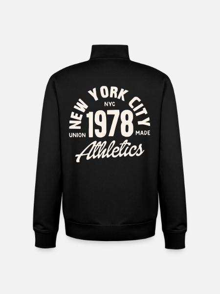 Retro Athletics NYC 1978 - Unisex Organic Zip Sweatshirt by Stanley/Stella - black