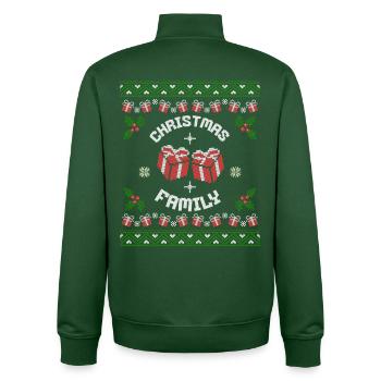 Weihnachts Familie Muster Strick Ugly Shirt - Unisex Organic Zip Sweatshirt von Stanley/Stella - Flaschengrün - Hinten - AI Model Male 185 dark (185cm)