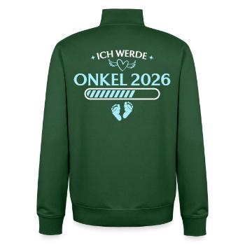 Je vais annoncer la grossesse de mon oncle en 2026 - Sweat zippé unisexe en coton bio Stanley/Stella - vert bouteille - Dos - AI Model Male 185 dark (185cm)