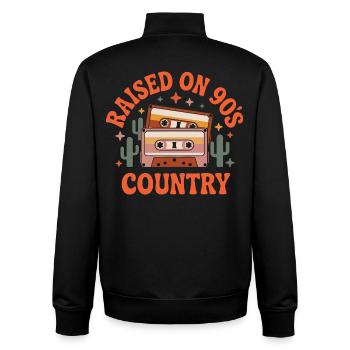 Cassette Hip Hop Tape Raised On 90s R&B - Unisex Organic Zip Sweatshirt by Stanley/Stella - black - Back - AI Model Male 185 light (185cm)