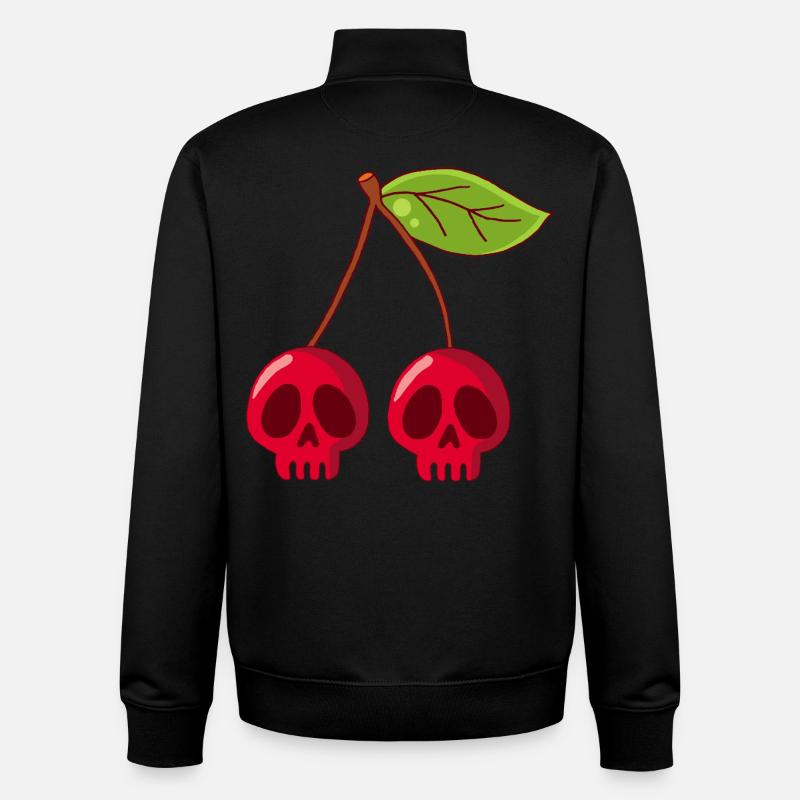 Cherry skulls - Unisex Organic Zip Sweatshirt by Stanley/Stella - black