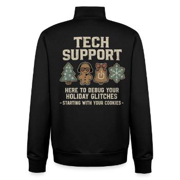 Tech Support Ugly Christmas Sweater Informatiker - Unisex Organic Zip Sweatshirt von Stanley/Stella - Schwarz - Hinten - AI Model Male 185 light (185cm)