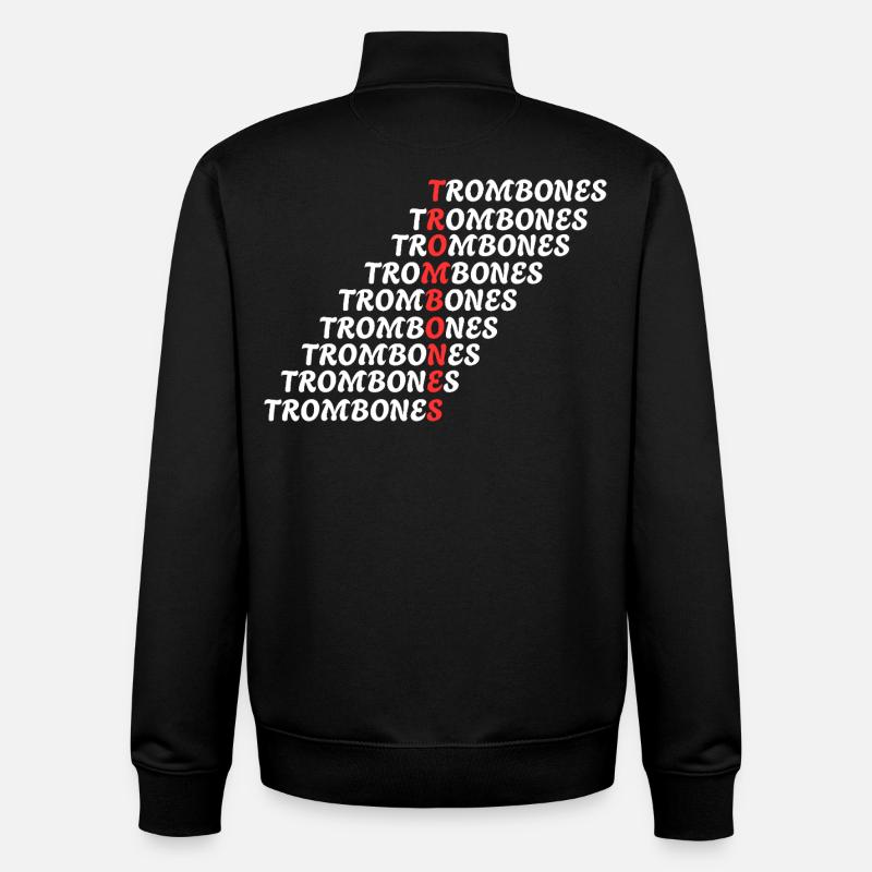 TROMBONES - Unisex Organic Zip Sweatshirt by Stanley/Stella - black