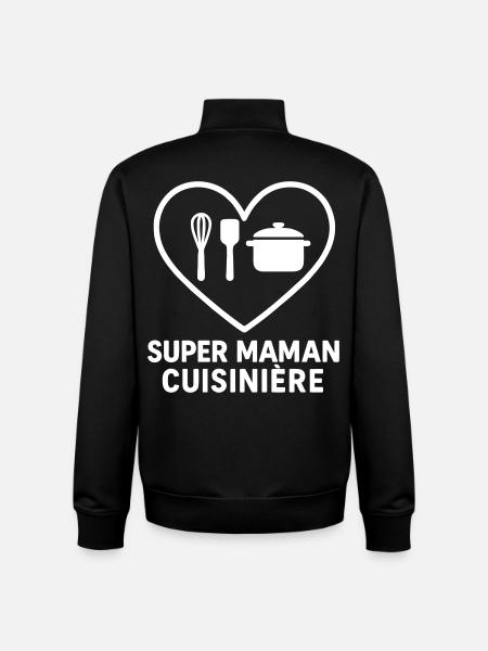 Superkoch-Mama – Coeur-Küche - Unisex Organic Zip Sweatshirt von Stanley/Stella - Schwarz