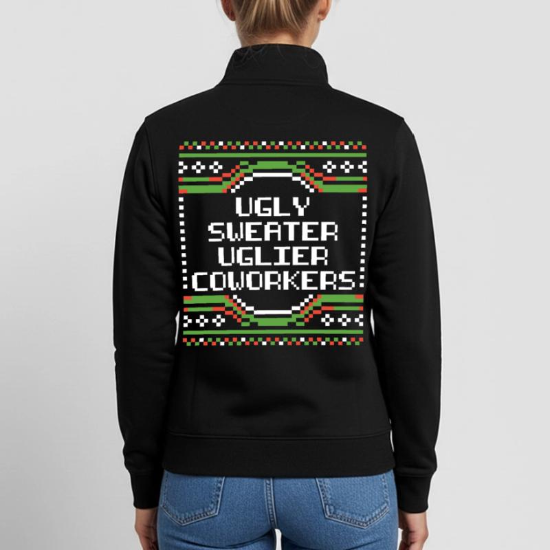 Pull de Noël moche de bureau Pull humoristique de bureau Sweat zippé unisexe en coton bio Stanley/Stella