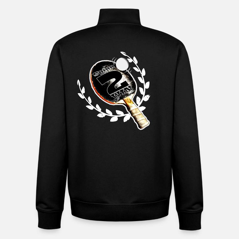 Ping-pong - Sweat zippé unisexe en coton bio Stanley/Stella - noir