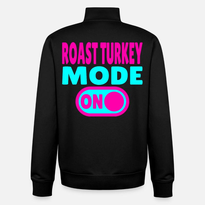 Mode dinde rôtie activé - Sweat zippé unisexe en coton bio Stanley/Stella - noir