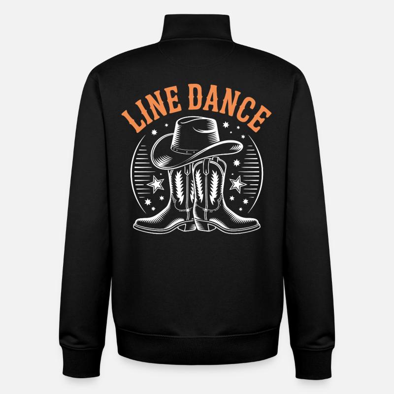 Chapeau de cowboy LineDance Boots - Sweat zippé unisexe en coton bio Stanley/Stella - noir