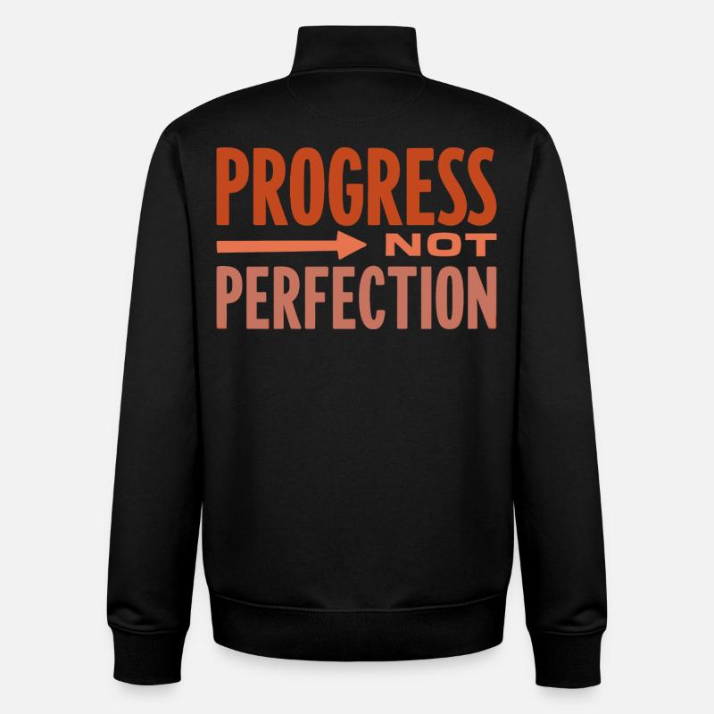 Progress Not Perfection Progress Counts - Unisex Organic Zip Sweatshirt by Stanley/Stella - black