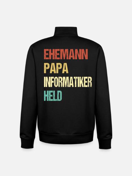 Informatiker Papa - Unisex Organic Zip Sweatshirt von Stanley/Stella - Schwarz