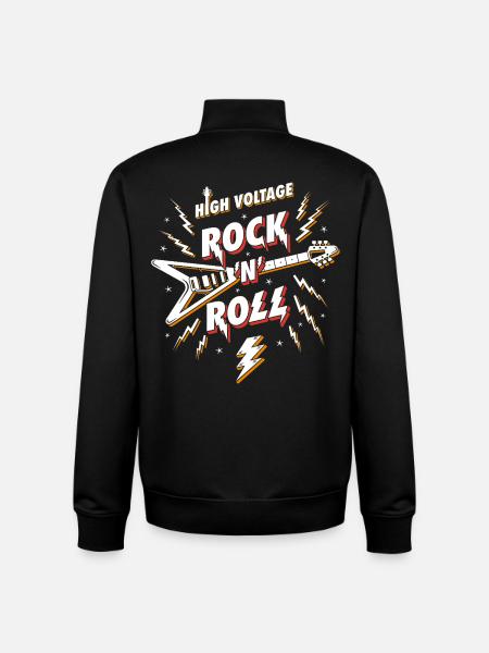 Hochspannungs-Rock'n'Roll-Gitarre - Unisex Organic Zip Sweatshirt von Stanley/Stella - Schwarz