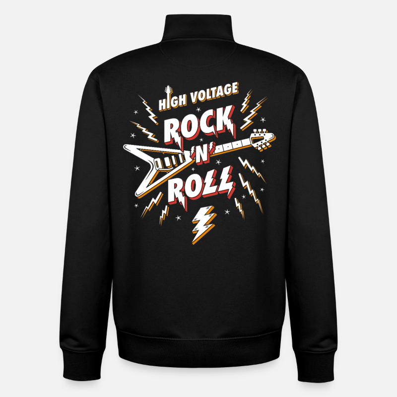 Hochspannungs-Rock'n'Roll-Gitarre - Unisex Organic Zip Sweatshirt von Stanley/Stella - Schwarz