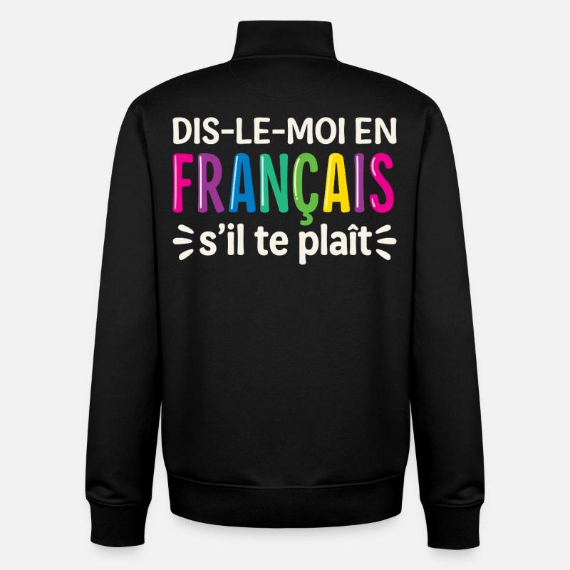 Professeur de français bilingue - Sweat zippé unisexe en coton bio Stanley/Stella - noir