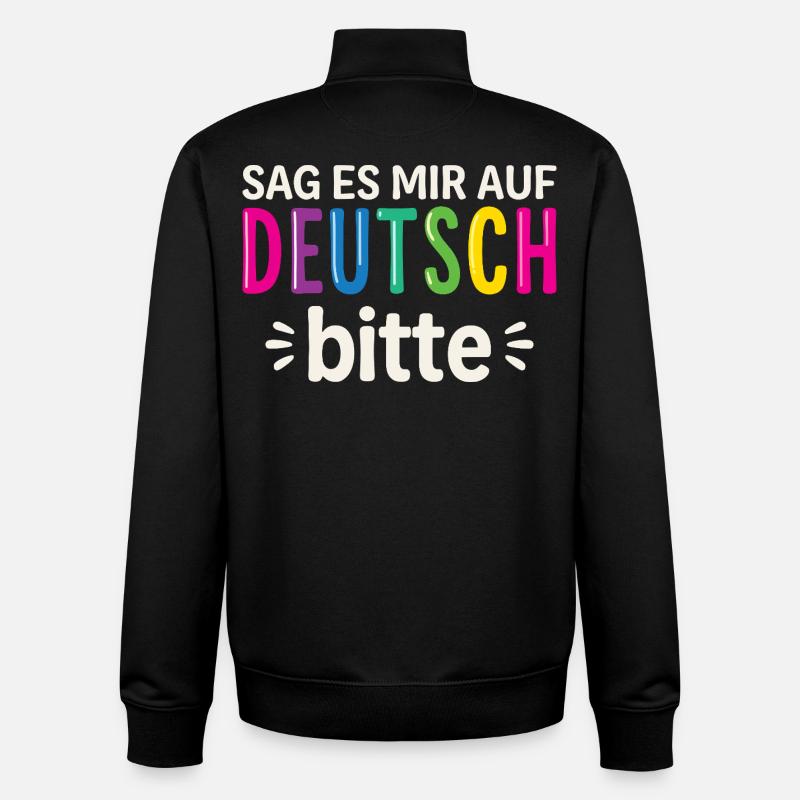 Germany Bilingual German Teacher - Unisex Organic Zip Sweatshirt by Stanley/Stella - black