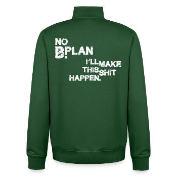 No Plan B – I'll make this shit happen - Unisex Organic Zip Sweatshirt by Stanley/Stella - bottle green - Back - AI Model Male 185 dark (185cm)