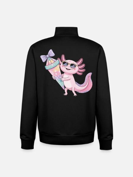 Pink Axolotl Eiscreme Party - Unisex Organic Zip Sweatshirt by Stanley/Stella - black