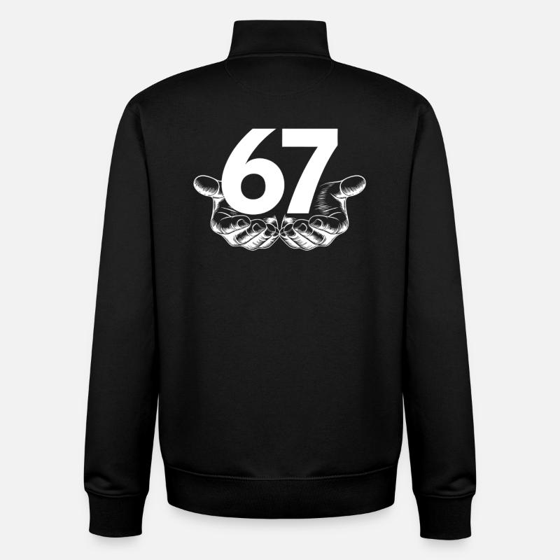Six Seven 6 7 Meme Fun Design mit Händen - Unisex Organic Zip Sweatshirt von Stanley/Stella - Schwarz