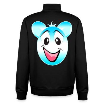 Fröhlicher Blau Weiß Bärenmaskottchen - Unisex Organic Zip Sweatshirt von Stanley/Stella - Schwarz - Hinten - AI Model Male 185 light (185cm)