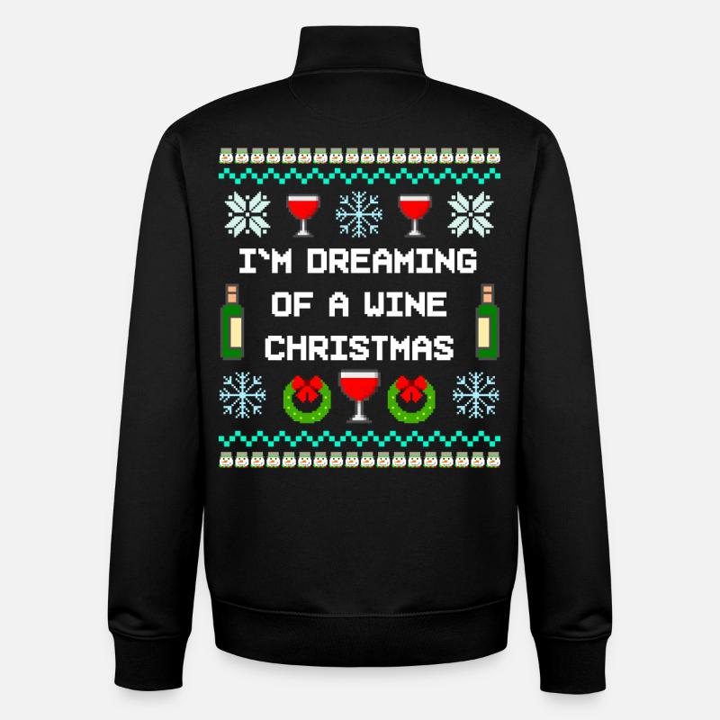 Vin, Noël, Vilain Noël - Sweat zippé unisexe en coton bio Stanley/Stella - noir