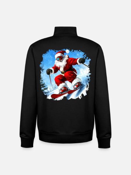 Weihnachten Skifahrer - Unisex Organic Zip Sweatshirt von Stanley/Stella - Schwarz
