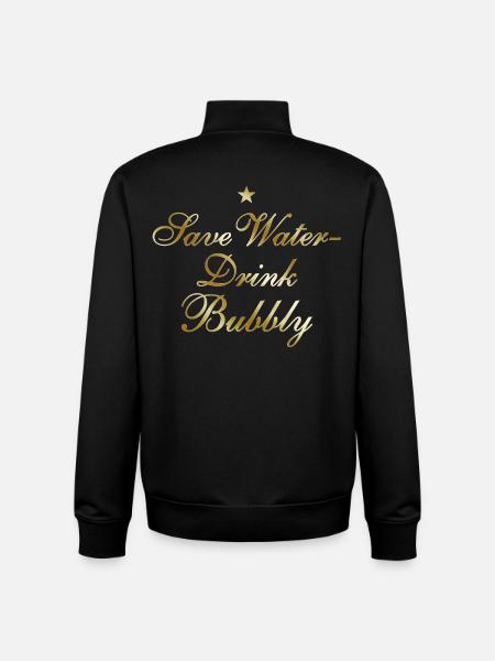 Save Water Drink Bubbly - Unisex Organic Zip Sweatshirt von Stanley/Stella - Schwarz
