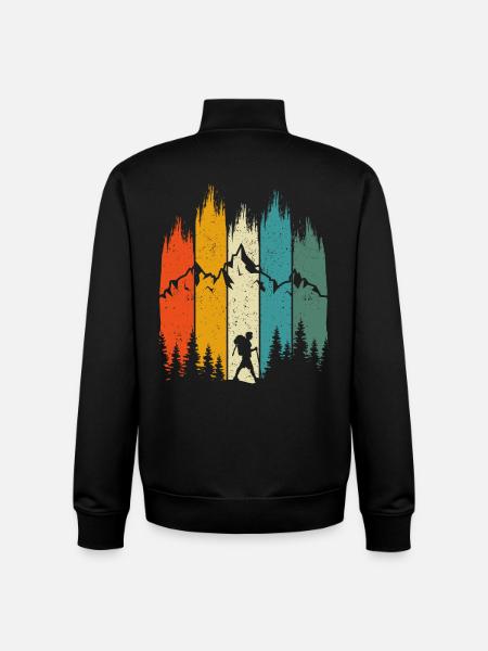 hiking lover Hiker Gift Camping Camper - Unisex Organic Zip Sweatshirt by Stanley/Stella - black
