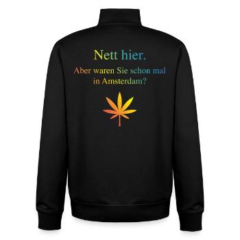 Nett Hier. Aber Waren Sie Schon Mal In Amsterdam? - Unisex Organic Zip Sweatshirt von Stanley/Stella - Schwarz - Hinten - AI Model Male 185 light (185cm)