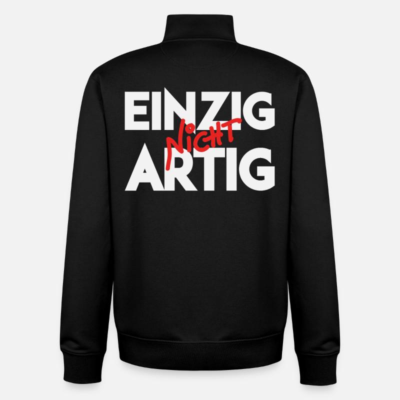 Only not well-behaved pun - Unisex Organic Zip Sweatshirt by Stanley/Stella - black