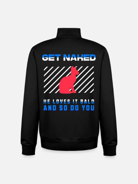 Get Naked Sphynx Cat - Unisex Organic Zip Sweatshirt by Stanley/Stella - black