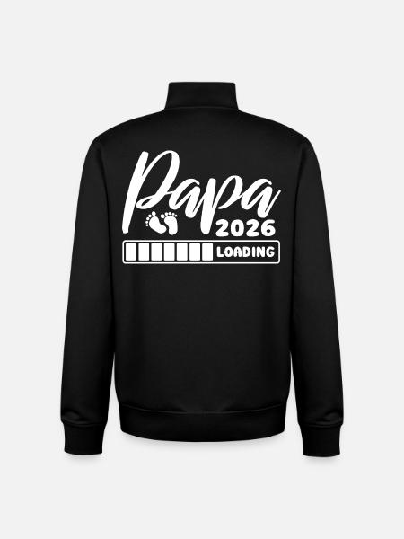 Papa 2026 loading - Schwangerschaft - Geschenk - Unisex Organic Zip Sweatshirt von Stanley/Stella - Schwarz