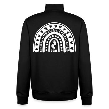 Wenn aus Liebe Leben wird - Baby 2026 - Unisex Organic Zip Sweatshirt von Stanley/Stella - Schwarz - Hinten - AI Model Male 185 light (185cm)