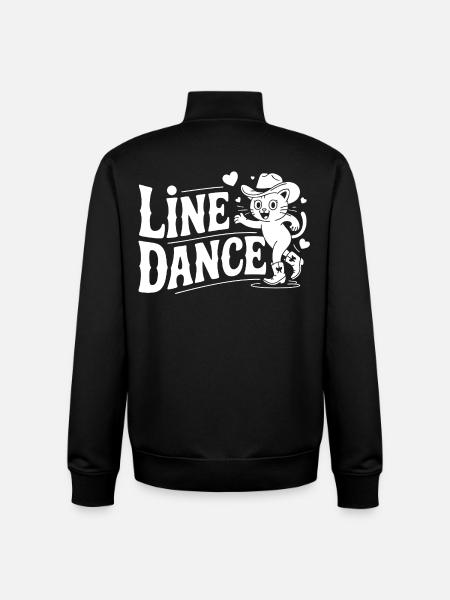 Line Dance Cat Silhouette - Unisex Organic Zip Sweatshirt by Stanley/Stella - black