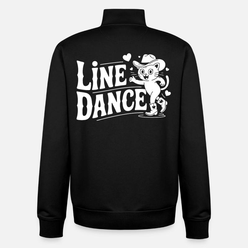 Line Dance Cat Silhouette - Unisex Organic Zip Sweatshirt by Stanley/Stella - black