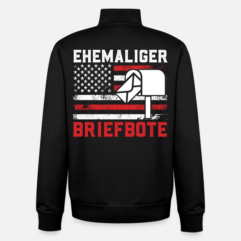 Retraite ANCIEN POSTMAN USA Drôle - Sweat zippé unisexe en coton bio Stanley/Stella - noir