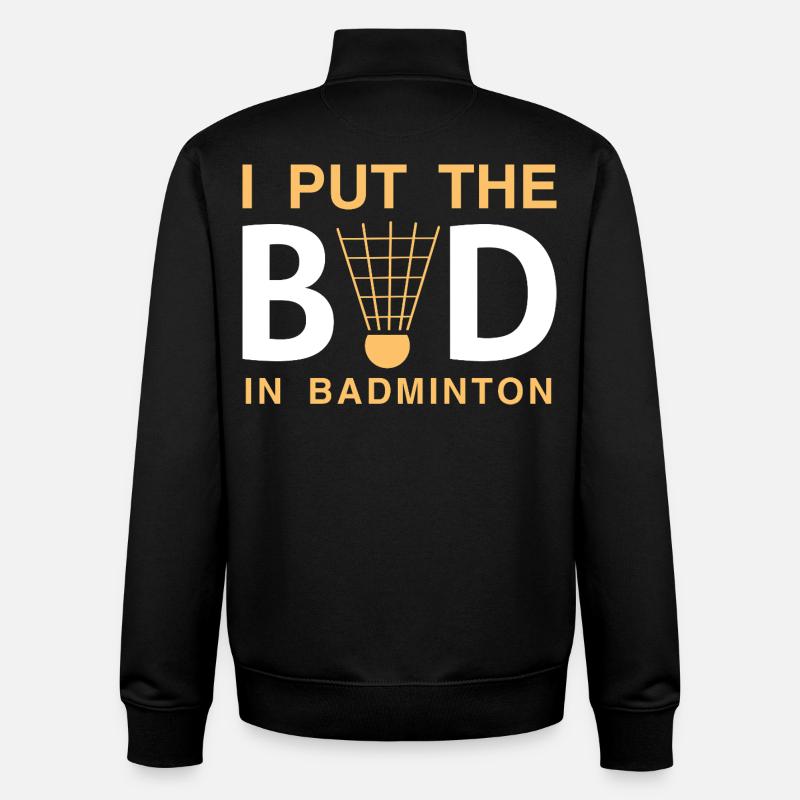 Badminton - Sweat zippé unisexe en coton bio Stanley/Stella - noir