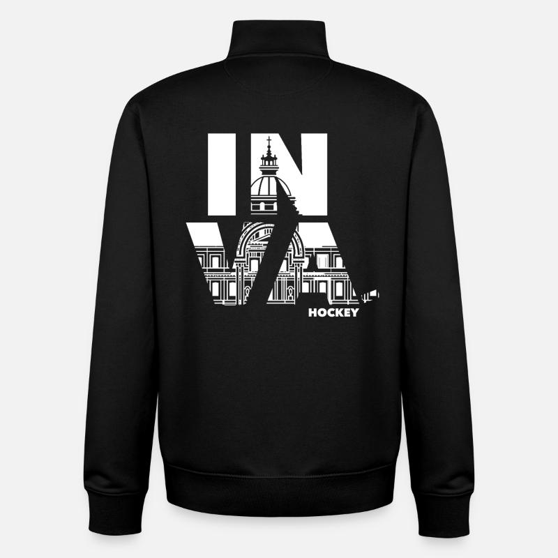 LOGO_INVALIDES_2026_BLANC - Sweat zippé unisexe en coton bio Stanley/Stella - noir