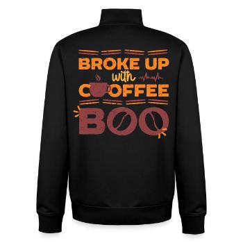 Kaffeeentzug Ex-Kaffeetrinker Broke Up With Coffee - Unisex Organic Zip Sweatshirt von Stanley/Stella - Schwarz - Hinten - AI Model Male 185 light (185cm)