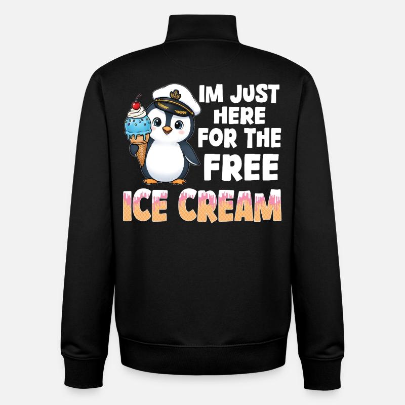 Capitaine Pingouin Tee - Sweat zippé unisexe en coton bio Stanley/Stella - noir