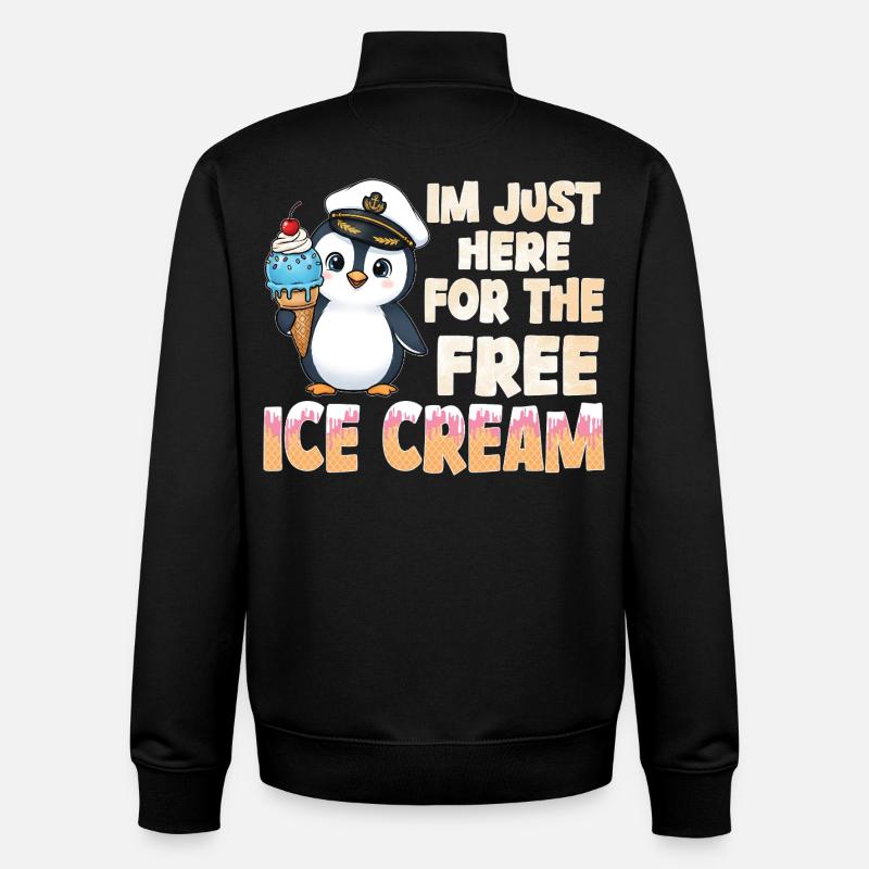 Penguin Captain - Unisex Organic Zip Sweatshirt by Stanley/Stella - black