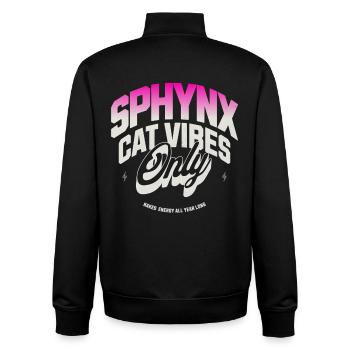 Sphynx-Katzen-Vibes - Unisex Organic Zip Sweatshirt von Stanley/Stella - Schwarz - Hinten - AI Model Male 185 light (185cm)