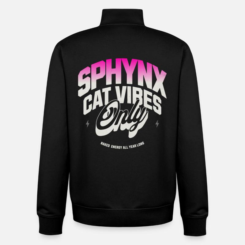 Sphynx Cat Vibes  - Unisex Organic Zip Sweatshirt by Stanley/Stella - black