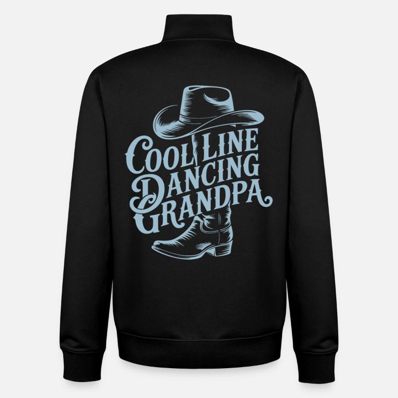 Grand-père danseur en ligne cool - Sweat zippé unisexe en coton bio Stanley/Stella - noir