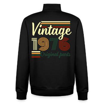 Vintage 1976 – Original Parts Design Geburtstag - Unisex Organic Zip Sweatshirt von Stanley/Stella - Schwarz - Hinten - AI Model Male 185 light (185cm)