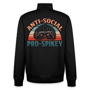 Igel Tag Hedgehog Day - Unisex Organic Zip Sweatshirt von Stanley/Stella - Schwarz - Hinten - AI Model Male 185 light (185cm)