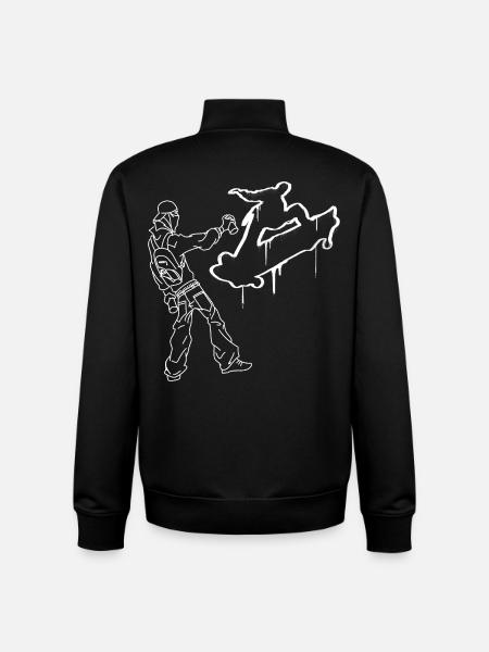 Skater Graffiti Skateboard - Unisex Organic Zip Sweatshirt by Stanley/Stella - black