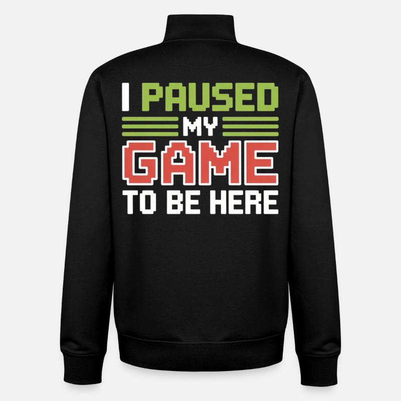 Pause: My game interrupted - Unisex Organic Zip Sweatshirt by Stanley/Stella - black