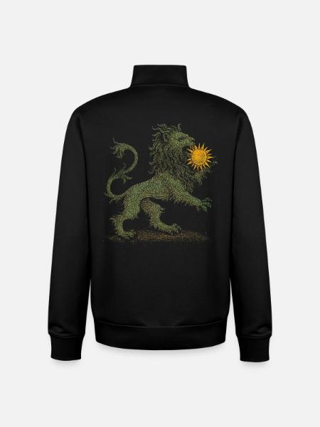 Green Lion - Unisex Organic Zip Sweatshirt by Stanley/Stella - black